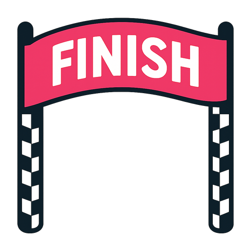 finish line.
In-Game asset.  2d.  High contrast.  No shadows