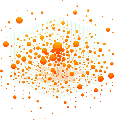 Random orange dots spread.
Single Game Texture. In-Game asset. 2d. Blank background. High contrast. No shadows.