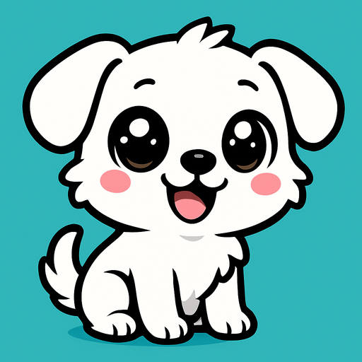 Make a white dog SOOOOOO CUTE.
In-Game asset.  2d.  High contrast.  No shadows