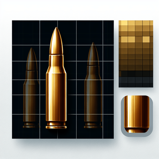 Bullet.
Single Game Texture. In-Game asset. 2d. Blank background. High contrast. No shadows.
