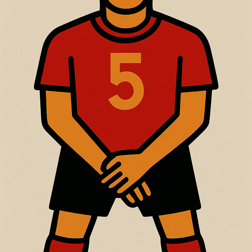 with a red jersey