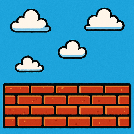 Bricks and sky.
In-Game asset.  2d.  High contrast.  No shadows