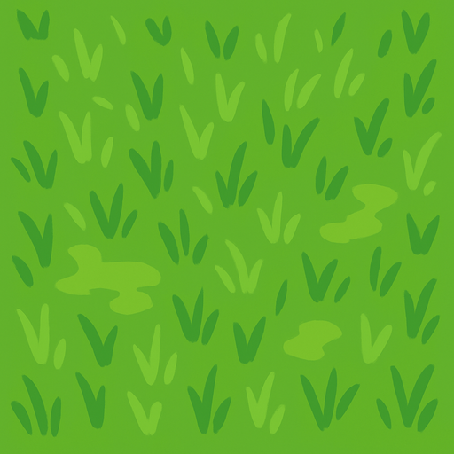 Un asset cuadrado 2000*2000 de un campo de cesped, estilo lineless.
In-Game asset.  2d.  High contrast.  No shadows