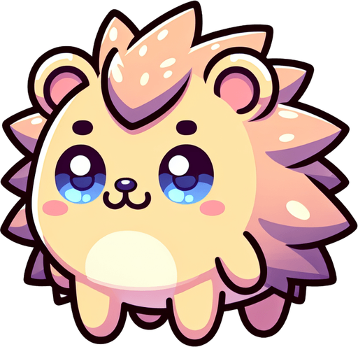 a hedgehog.
Single Game Texture. In-Game asset. 2d. Blank background. High contrast. No shadows.