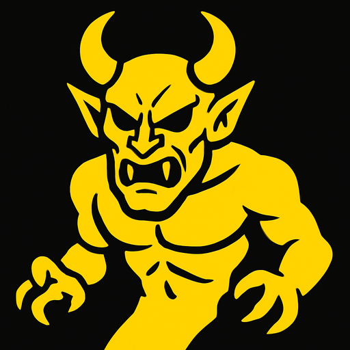 yellow demon.
In-Game asset.  2d.  High contrast.  No shadows