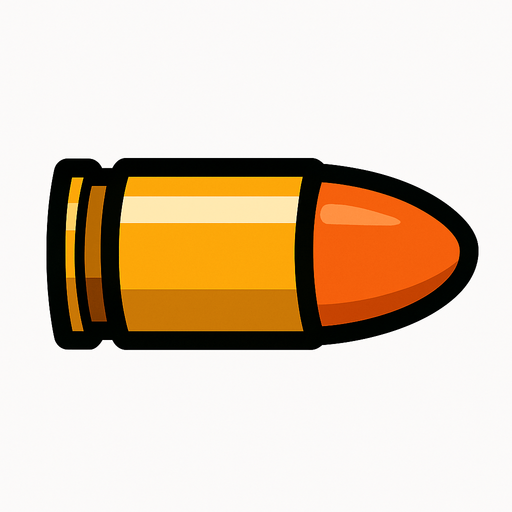 bullet.
In-Game asset.  2d.  High contrast.  No shadows