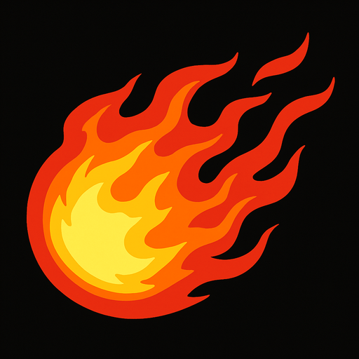 Fireball.
In-Game asset.  2d.  High contrast.  No shadows