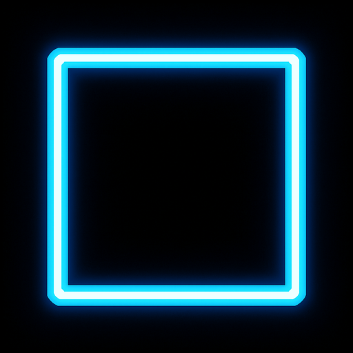 Una barra neon de forma cuadrada.
In-Game asset.  2d.  High contrast.  No shadows