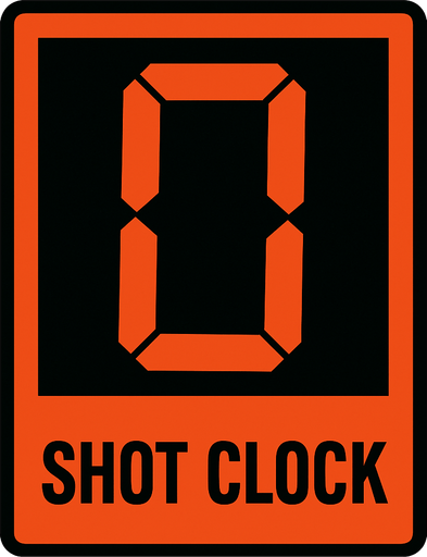Basketball shot clock timer number 0.
In-Game asset.  2d.  High contrast.  No shadows