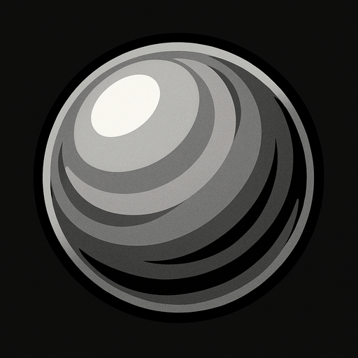 Gri bilye.
In-Game asset.  2d.  High contrast.  No shadows