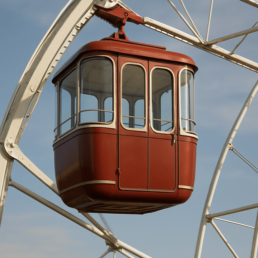 Photorealistic Ferris cabin, sideview