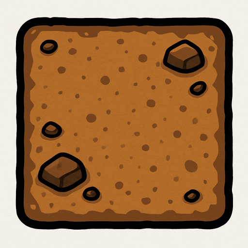 dirt square.
In-Game asset.  2d.  High contrast.  No shadows