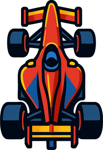 formela 1 car pointing up.
In-Game asset.  2d.  High contrast.  No shadows