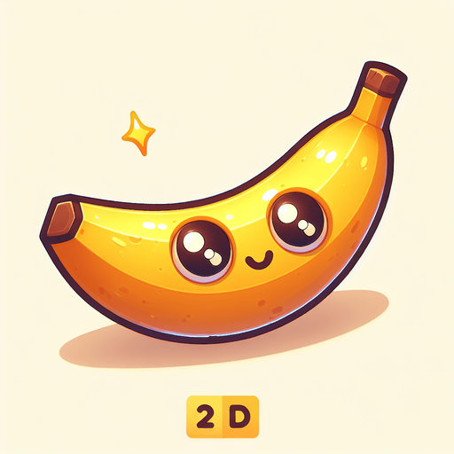 Banana with eye and mouth animation..
Single Game Texture.  In-Game asset.  2d.  Blank background.  High contrast.  No shadows
