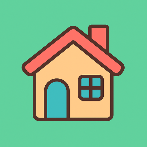 a single simple kawaii house without outlines and no face, for a non-distracting game background.
In-Game asset.  2d.  High contrast.  No shadows