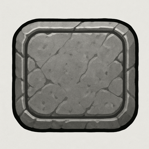 stone button, gray.
In-Game asset.  2d.  High contrast.  No shadows