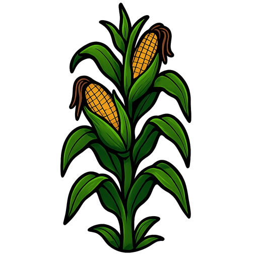 Corn growth stage final.
In-Game asset.  2d.  High contrast.  No shadows