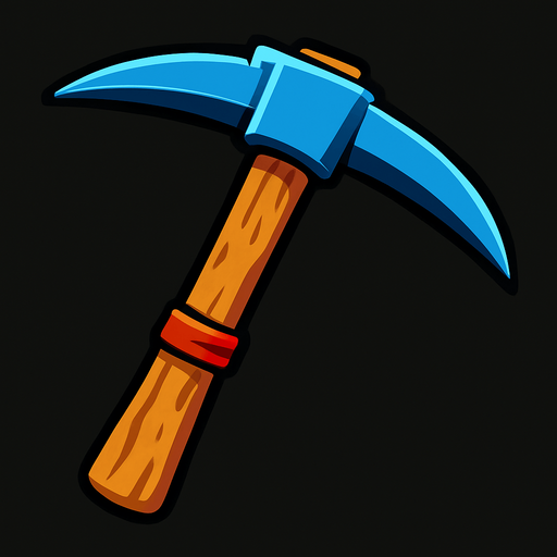 pickaxe.
In-Game asset.  2d.  High contrast.  No shadows