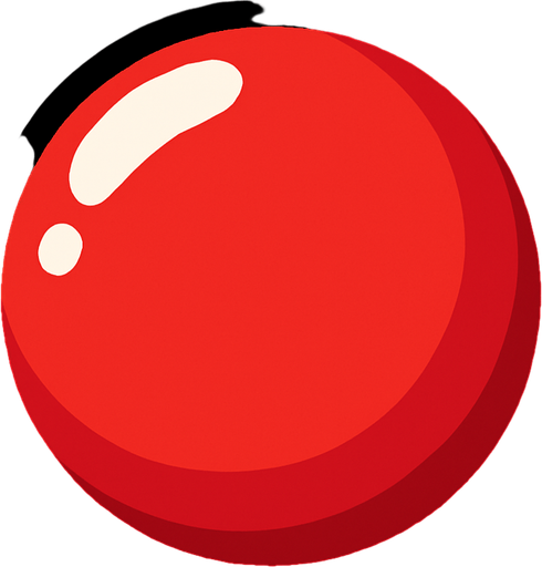 Kırmızı bir top.
In-Game asset.  2d.  High contrast.  No shadows