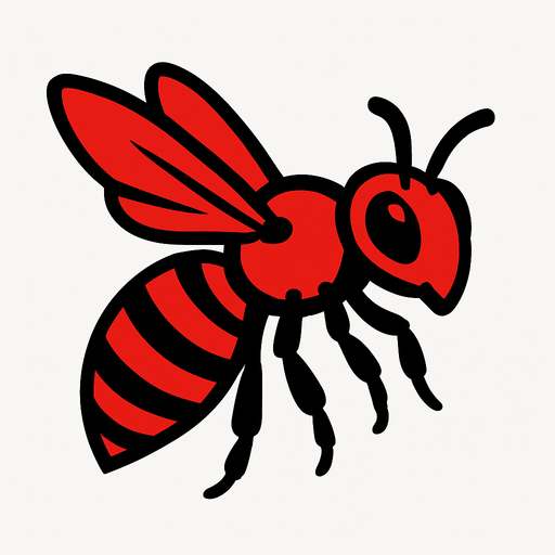 Abeille rouge.
In-Game asset.  2d.  High contrast.  No shadows