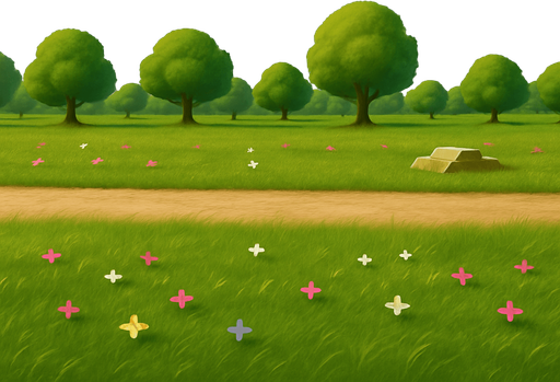 yola ve çimenlere biraz detay ve derinlik kat