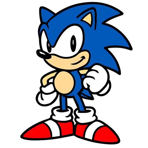 sonic.
In-Game asset.  2d.  High contrast.  No shadows