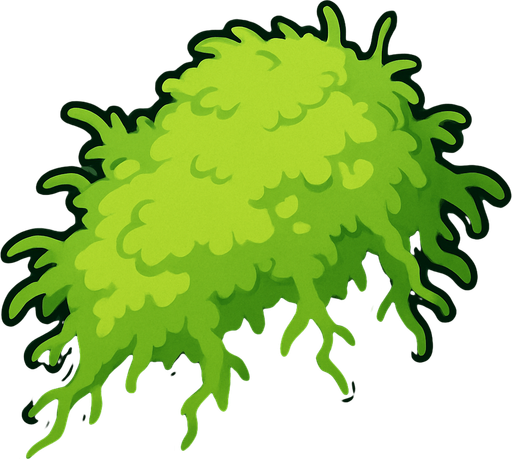 light green moss.
In-Game asset.  2d.  High contrast.  No shadows