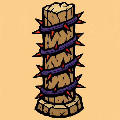 dikenli kolon.
In-Game asset.  2d.  High contrast.  No shadows