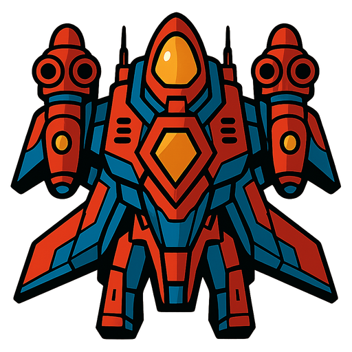 boss spaceship.
In-Game asset.  2d.  High contrast.  No shadows