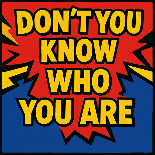 Same style bu write: DON'T YOU KNOW WHO YOU ARE