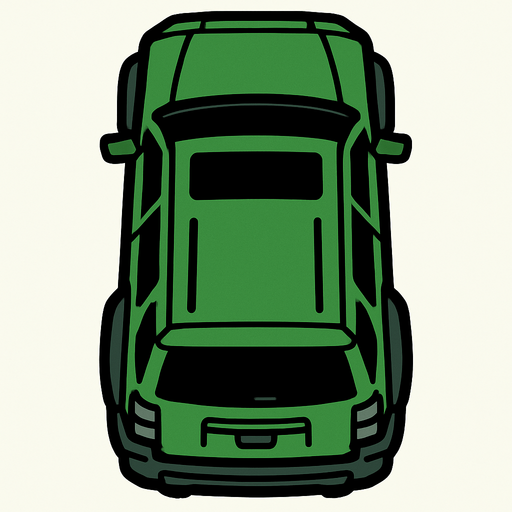 can you make a green top down view suv car.
In-Game asset.  2d.  High contrast.  No shadows
