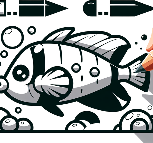 A tropical fish. Cartoon..
Single Game Texture.  In-Game asset.  2d.  Blank background.  High contrast.  No shadows