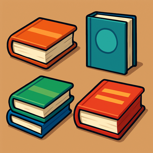 Pack of different books.
In-Game asset.  High contrast.  No shadows. 3D