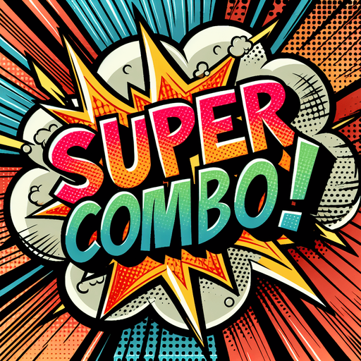 text popup "SUPER COMBO!".
comic style