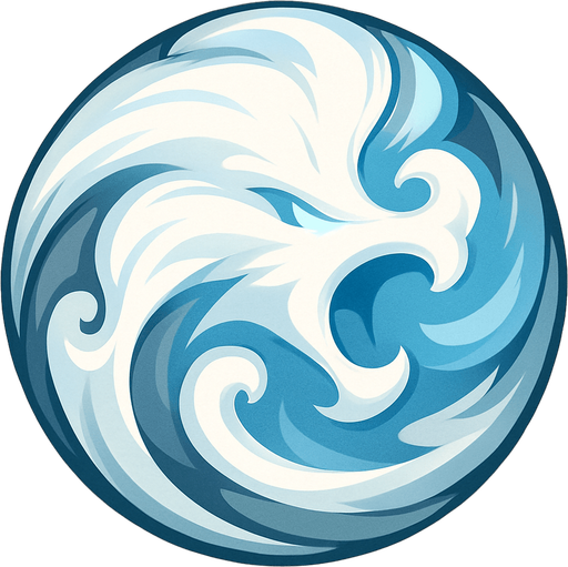 Air airball shout of a dragon. sphere. mixed grey with white & blue colors. HD colors
In-Game asset.  2d.  High contrast.  No shadows