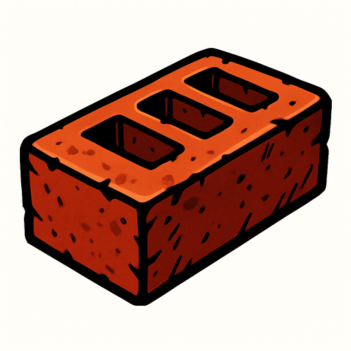 a brick.
In-Game asset.  2d.  High contrast.  No shadows