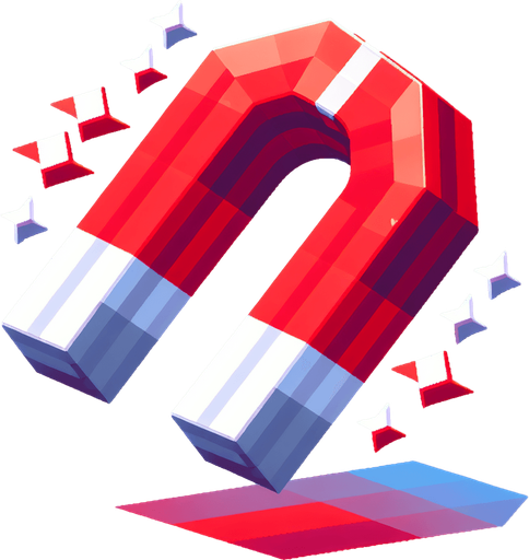 simple red and white magnet.
video game style