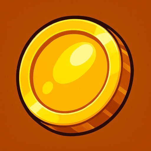 shiny coin.
In-Game asset.  2d.  High contrast.  No shadows