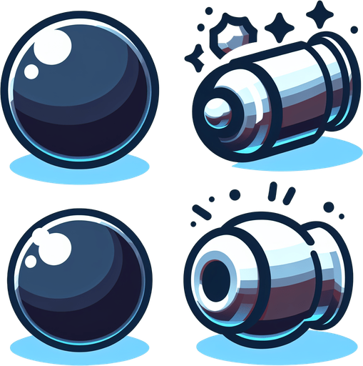 cannonball.
Single Game Texture. In-Game asset. 2d. Blank background. High contrast. No shadows.