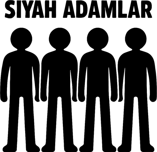 siyah adamlar.
In-Game asset.  2d.  High contrast.  No shadows