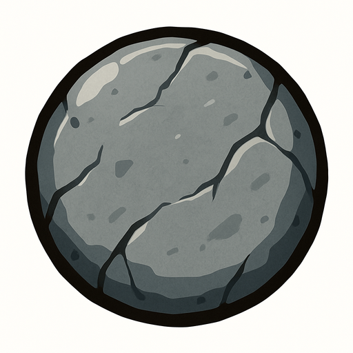 Yuvarlak taş.
In-Game asset.  2d.  High contrast.  No shadows