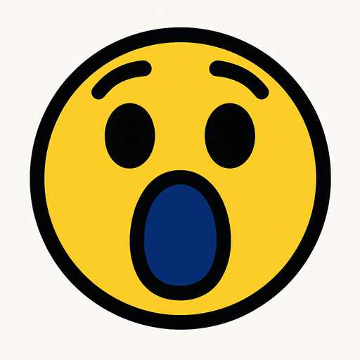 Emoji_shocked.
In-Game asset.  2d.  High contrast.  No shadows