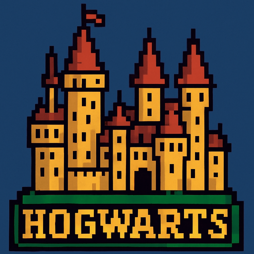 hogwarst piksel.
In-Game asset.  2d.  High contrast.  No shadows