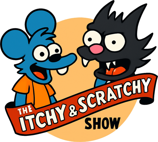Itchy and scratchy show!.
In-Game asset.  2d.  High contrast.  No shadows