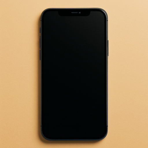a smartphone (black screen)