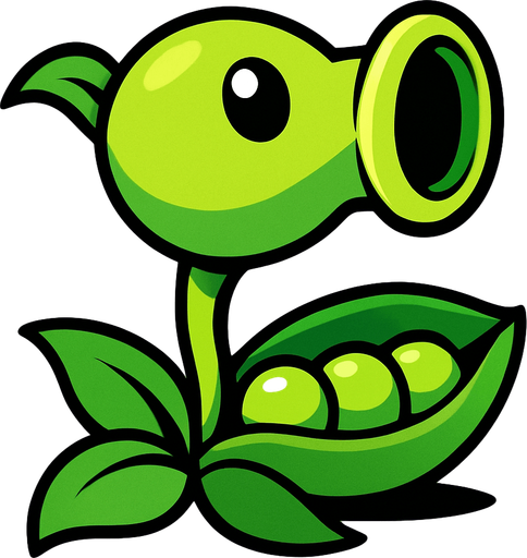 peashooterPod.
In-Game asset.  2d.  High contrast.  No shadows