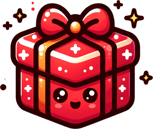 Perfectly square red Christmas decoration. Cartoon. Cute art style