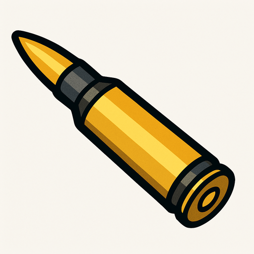 hafif makineli tüfek mermisi.
In-Game asset.  2d.  High contrast.  No shadows