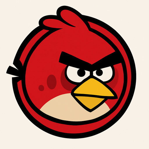 Angry birds logo.
In-Game asset.  2d.  High contrast.  No shadows