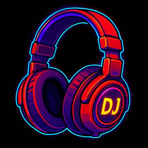 red cool dj headset rgp neon.
In-Game asset.  2d.  High contrast.  No shadows